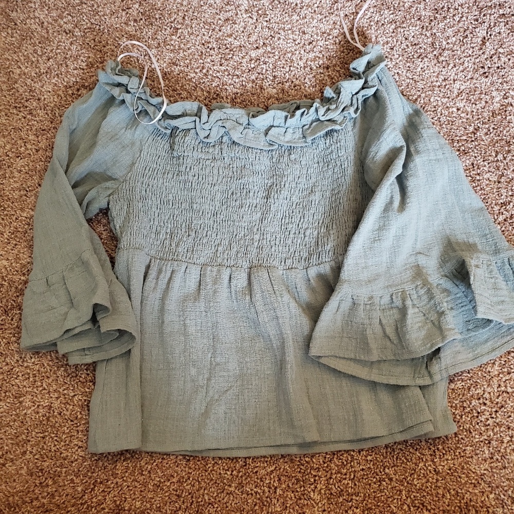 Smocked peasant top